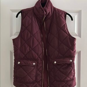 Thread & Supply Red Quilted Vest with High Collar